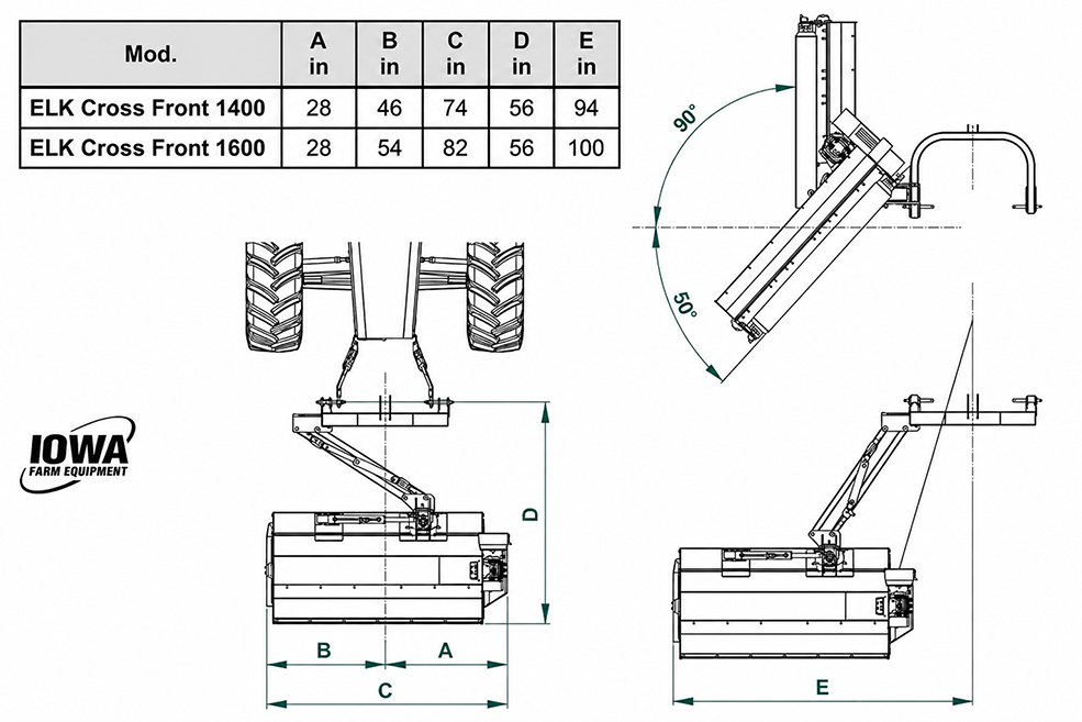 Hydraulically Articulated Front Mount Flail Mower